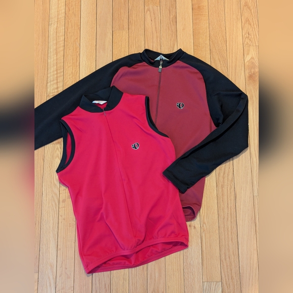 Pearl Izumi 2 Pc Lot Cycling Biking 3/4 Zip Tank & 1/4 Zip Pullover Pink Sz S - Picture 2 of 14